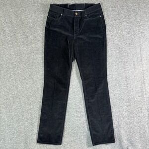 LL Bean Corduroy Pants Women's Size 8 Favorite Fit Black Mid Rise Straight Leg